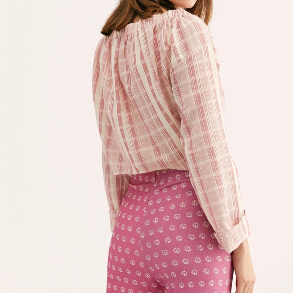 New/ Free people tie front shirt - Picture 2 of 4